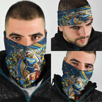 Personalized Gold Coast Titans Rugby Christmas Neck Gaiter Holiday Mascot Graphic Art Festive Lights Bow