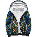 Personalized Gold Coast Titans Rugby Christmas Sherpa Hoodie Holiday Mascot Graphic Art Festive Lights Bow