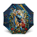Personalized Gold Coast Titans Rugby Christmas Umbrella Holiday Mascot Graphic Art Festive Lights Bow