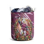 Personalized Manly Warringah Sea Eagles Rugby Christmas Laundry Basket Holiday Mascot Graphic Art Festive Lights Bow