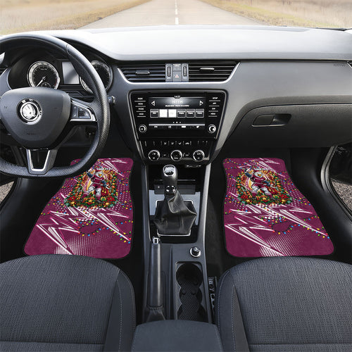 Personalized Manly Warringah Sea Eagles Rugby Christmas Car Mats Holiday Mascot Graphic Art Festive Lights Bow