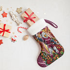 Manly Warringah Sea Eagles Rugby Christmas Stocking Holiday Mascot Graphic Art Festive Lights Bow