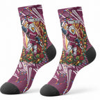 Personalized Manly Warringah Sea Eagles Rugby Christmas Crew Socks Holiday Mascot Graphic Art Festive Lights Bow