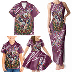 Personalized Manly Warringah Sea Eagles Rugby Christmas Family Matching Tank Maxi Dress and Hawaiian Shirt Holiday Mascot Graphic Art Festive Lights Bow