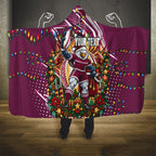 Personalized Manly Warringah Sea Eagles Rugby Christmas Hooded Blanket Holiday Mascot Graphic Art Festive Lights Bow