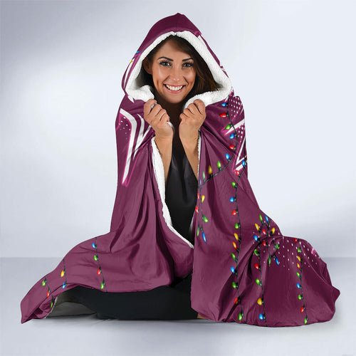 Personalized Manly Warringah Sea Eagles Rugby Christmas Hooded Blanket Holiday Mascot Graphic Art Festive Lights Bow