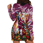 Personalized Manly Warringah Sea Eagles Rugby Christmas Hoodie Dress Holiday Mascot Graphic Art Festive Lights Bow