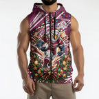 Personalized Manly Warringah Sea Eagles Rugby Christmas Sleeveless Zip Hoodie Holiday Mascot Graphic Art Festive Lights Bow