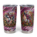 Personalized Manly Warringah Sea Eagles Rugby Christmas Tumbler Cup Holiday Mascot Graphic Art Festive Lights Bow