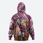 Personalized Manly Warringah Sea Eagles Rugby Christmas Zip Hoodie Holiday Mascot Graphic Art Festive Lights Bow