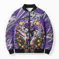 Personalized Melbourne Storm Rugby Christmas Bomber Puffer Jacket Holiday Mascot Graphic Art Festive Lights Bow