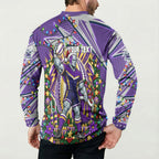 Personalized Melbourne Storm Rugby Christmas Button Sweatshirt Holiday Mascot Graphic Art Festive Lights Bow