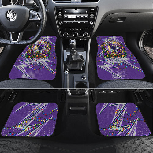 Personalized Melbourne Storm Rugby Christmas Car Mats Holiday Mascot Graphic Art Festive Lights Bow