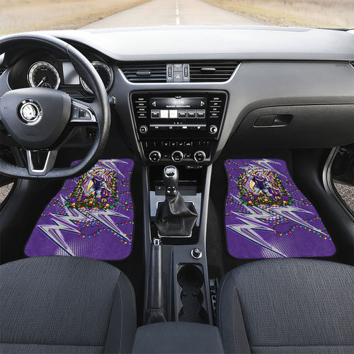 Personalized Melbourne Storm Rugby Christmas Car Mats Holiday Mascot Graphic Art Festive Lights Bow