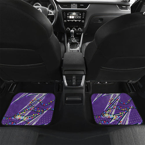 Personalized Melbourne Storm Rugby Christmas Car Mats Holiday Mascot Graphic Art Festive Lights Bow