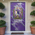 Personalized Melbourne Storm Rugby Christmas Door Cover Holiday Mascot Graphic Art Festive Lights Bow