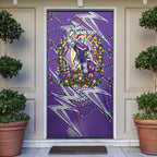 Personalized Melbourne Storm Rugby Christmas Door Cover Holiday Mascot Graphic Art Festive Lights Bow