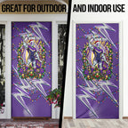Personalized Melbourne Storm Rugby Christmas Door Cover Holiday Mascot Graphic Art Festive Lights Bow
