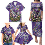 Personalized Melbourne Storm Rugby Christmas Family Matching Puletasi and Hawaiian Shirt Holiday Mascot Graphic Art Festive Lights Bow