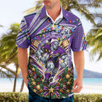 Personalized Melbourne Storm Rugby Christmas Hawaiian Shirt Holiday Mascot Graphic Art Festive Lights Bow
