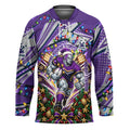 Personalized Melbourne Storm Rugby Christmas Hockey Jersey Holiday Mascot Graphic Art Festive Lights Bow