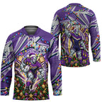 Personalized Melbourne Storm Rugby Christmas Hockey Jersey Holiday Mascot Graphic Art Festive Lights Bow
