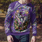 Personalized Melbourne Storm Rugby Christmas Ugly Christmas Sweater Holiday Mascot Graphic Art Festive Lights Bow
