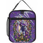 Personalized Melbourne Storm Rugby Christmas Lunch Bag Holiday Mascot Graphic Art Festive Lights Bow