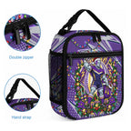 Personalized Melbourne Storm Rugby Christmas Lunch Bag Holiday Mascot Graphic Art Festive Lights Bow
