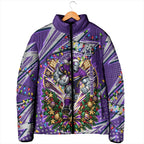 Personalized Melbourne Storm Rugby Christmas Padded Jacket Holiday Mascot Graphic Art Festive Lights Bow