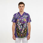 Personalized Melbourne Storm Rugby Christmas Scrub Top Holiday Mascot Graphic Art Festive Lights Bow