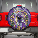 Personalized Melbourne Storm Rugby Christmas Spare Tire Cover Holiday Mascot Graphic Art Festive Lights Bow