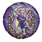 Personalized Melbourne Storm Rugby Christmas Spare Tire Cover Holiday Mascot Graphic Art Festive Lights Bow