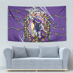 Personalized Melbourne Storm Rugby Christmas Tapestry Holiday Mascot Graphic Art Festive Lights Bow