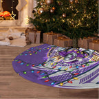 Melbourne Storm Rugby Christmas Tree Skirt Holiday Mascot Graphic Art Festive Lights Bow