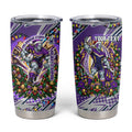 Personalized Melbourne Storm Rugby Christmas Tumbler Cup Holiday Mascot Graphic Art Festive Lights Bow