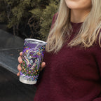 Personalized Melbourne Storm Rugby Christmas Tumbler Cup Holiday Mascot Graphic Art Festive Lights Bow