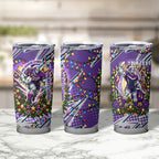 Personalized Melbourne Storm Rugby Christmas Tumbler Cup Holiday Mascot Graphic Art Festive Lights Bow