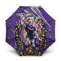 Personalized Melbourne Storm Rugby Christmas Umbrella Holiday Mascot Graphic Art Festive Lights Bow
