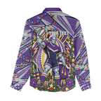 Personalized Melbourne Storm Rugby Christmas Women Casual Shirt Holiday Mascot Graphic Art Festive Lights Bow