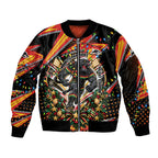 Personalized Penrith Panthers Rugby Christmas Bomber Jacket Holiday Mascot Graphic Art Festive Lights Bow