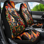 Personalized Penrith Panthers Rugby Christmas Car Seat Cover Holiday Mascot Graphic Art Festive Lights Bow