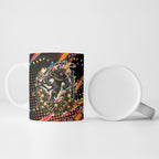 Personalized Penrith Panthers Rugby Christmas Ceramic Mug Holiday Mascot Graphic Art Festive Lights Bow