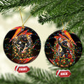 Penrith Panthers Rugby Christmas Ceramic Ornament Holiday Mascot Graphic Art Festive Lights Bow