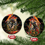 Penrith Panthers Rugby Christmas Ceramic Ornament Holiday Mascot Graphic Art Festive Lights Bow