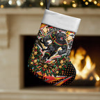 Penrith Panthers Rugby Christmas Stocking Holiday Mascot Graphic Art Festive Lights Bow