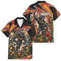 Personalized Penrith Panthers Rugby Christmas Family Matching Short Sleeve Bodycon Dress and Hawaiian Shirt Holiday Mascot Graphic Art Festive Lights Bow