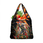 Personalized Penrith Panthers Rugby Christmas Grocery Bag Holiday Mascot Graphic Art Festive Lights Bow