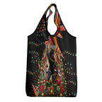 Personalized Penrith Panthers Rugby Christmas Grocery Bag Holiday Mascot Graphic Art Festive Lights Bow