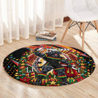 Personalized Penrith Panthers Rugby Christmas Round Carpet Holiday Mascot Graphic Art Festive Lights Bow